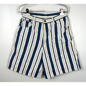 Vintage 90s Backroad Blues Denim Striped Shorts Size 10‎ High Waisted Granola